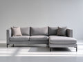 Ecksofa Stoffbezug 260x160x85 cm - Hellgrau - modernes Design für das Wohnzimmer