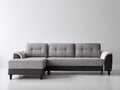Ecksofa aus Strukturstoff 285 x 165 x 86 cm - Grau Beige - Modernes Design für das Wohnzimmer