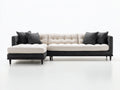 Ecksofa Stoffsofa 310x170x85 cm - Beige Schwarz - Modernes Design