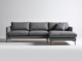 Ecksofa Stoffsofa 290x90x85 cm - Dunkelgrau - Modernes Design