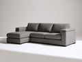 Ecksofa aus Webstoff 280 x 170 x 88 cm - Grau - Moderne Polsterung mit breiter Liegefläche
