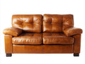Zweisitzer Sofa aus Leder 220 x 95 x 85 cm - Cognac Braun - Klassisches Design für das Wohnzimmer