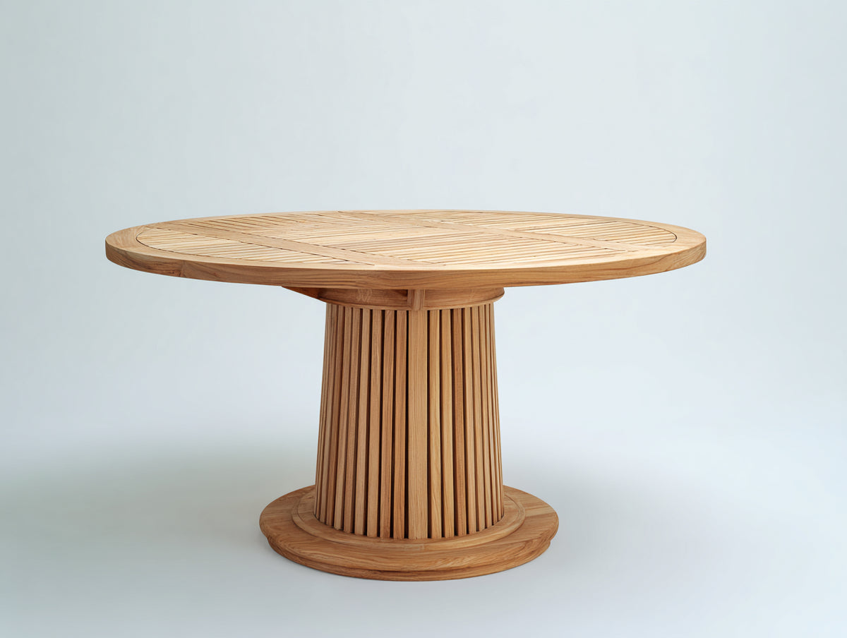 Gartentisch Holz 140x140x75 cm - Naturholz - modernes Design für den Garten