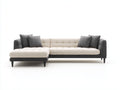 Ecksofa aus Stoff 300 x 180 x 85 cm - Beige und Dunkelgrau - Modernes Design mit Chaiselongue für das Wohnzimmer