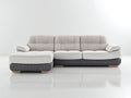 Ecksofa aus Stoff 300 x 200 x 85 cm - Weiß und Dunkelgrau - Modernes Design mit Chaiselongue für das Wohnzimmer