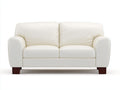 Zweisitzer Sofa aus Kunstleder 165 x 90 x 88 cm - Cremeweiß - Zeitloses Design mit weicher Polsterung und Holzfüßen