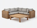 Gartensofa Rattan Lounge Sofa 260x260x75 cm - Grau Natur - Modernes Design