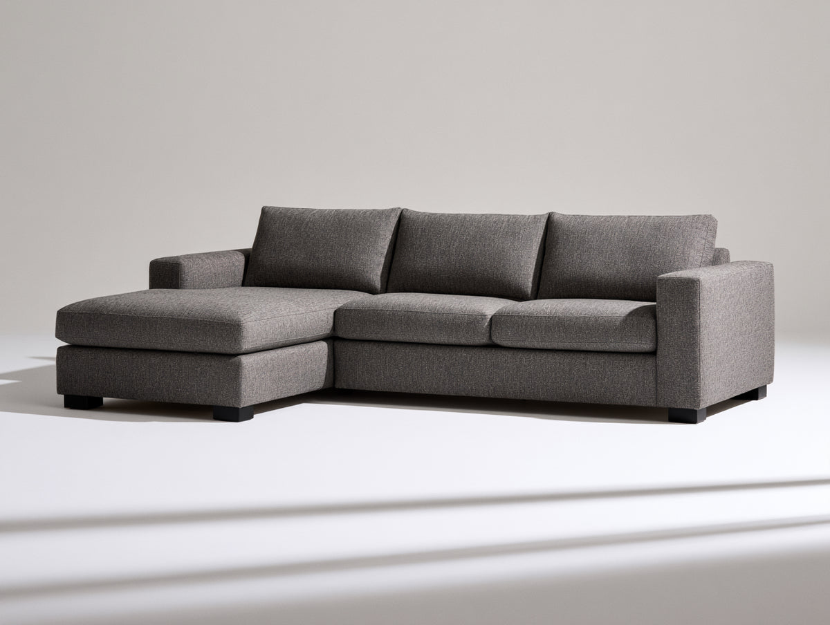 Ecksofa Stoffbezug 280x180x85 cm - Dunkelgrau - modernes Design für das Wohnzimmer