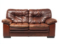 Zweisitzer Sofa Lederoptik 210x95x85 cm - Dunkelbraun - klassisches Design für das Wohnzimmer