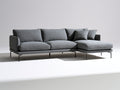 Ecksofa aus Webstoff 285 x 170 x 82 cm - Grau - Moderne Polsterung mit offener Liegefläche