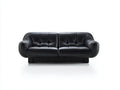 Zweisitzer Sofa aus Leder 220 x 95 x 85 cm - Schwarz - Modernes Design für das Wohnzimmer