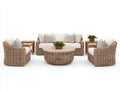 Gartensofa Rattan Lounge Set 280x180x75 cm - Beige Natur - Modernes Design