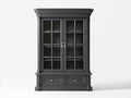 Bücherregal aus Holz 120 x 40 x 200 cm - Schwarz - Klassisches Design mit Glastüren für das Wohnzimmer