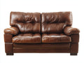 Zweisitzer Sofa aus Echtleder 210 x 95 x 85 cm - Braun - Klassisches Design für das Wohnzimmer