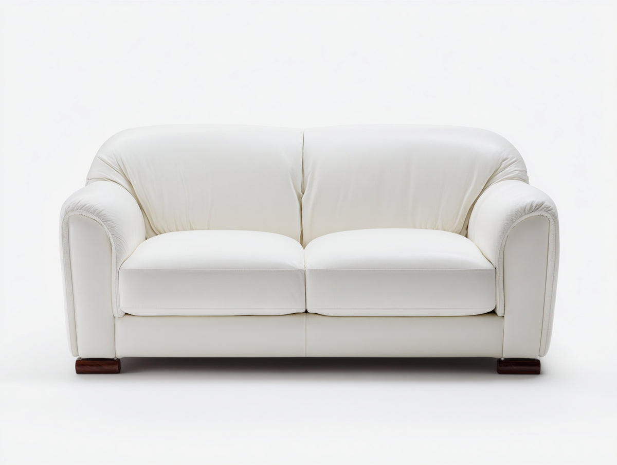 Zweisitzer Sofa aus Leder 220 x 95 x 85 cm - Weiß - Modernes Design für das Wohnzimmer