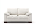 Zweisitzer Sofa aus Kunstleder 210 x 92 x 82 cm - Weiß - Modernes Design für das Wohnzimmer