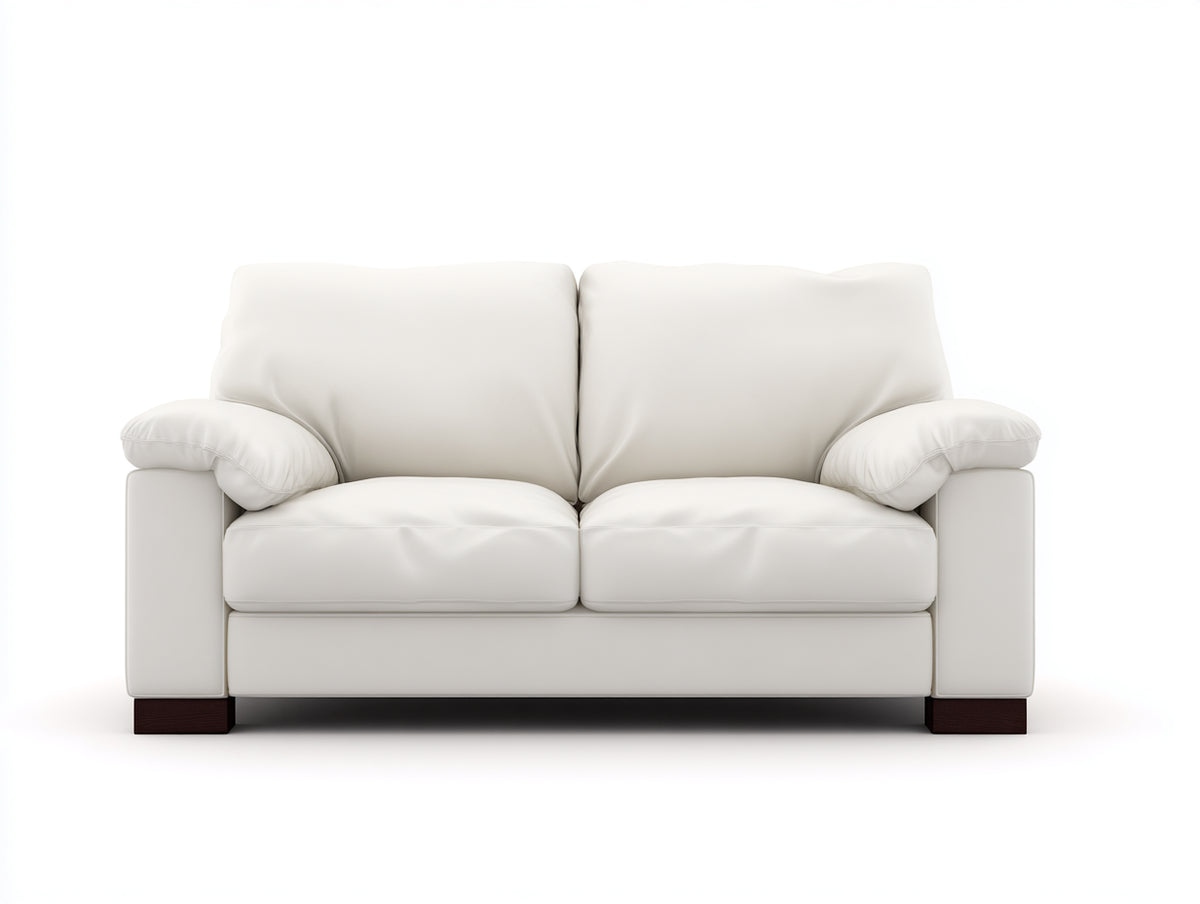 Zweisitzer Sofa aus Kunstleder 210 x 92 x 82 cm - Weiß - Modernes Design für das Wohnzimmer