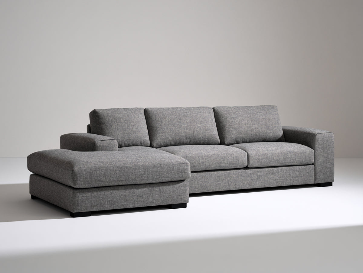 Ecksofa Stoffsofa 320x160x85 cm - Hellgrau - Modernes Design