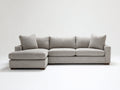 Ecksofa aus Webstoff 290 x 180 x 85 cm - Hellgrau - Modernes Design mit Chaiselongue für das Wohnzimmer
