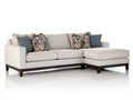 Ecksofa aus Stoff 320 x 200 x 85 cm - Beige und Blau - Modernes Wohnzimmer Sofa mit Chaiselongue
