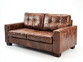 Zweisitzer Sofa aus Kunstleder 170 x 90 x 88 cm - Braun - Vintage Design mit Knopfheftung