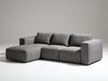Ecksofa aus Strukturstoff 275 x 170 x 82 cm - Grau - Modernes Design für das Wohnzimmer
